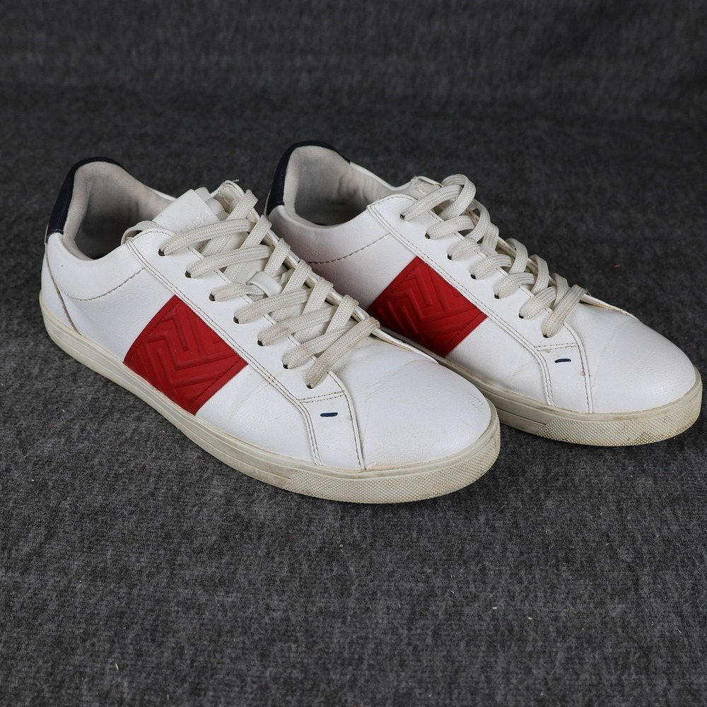 Aldo Colorblock Shoes Mens Size 9 White Red Navy Lace Up Casual Sneakers